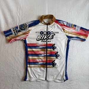 SUGOI RTC Viva Bike Vegas Short‎ Sleeve Full Zip Cycling Jersey Men's Medium *